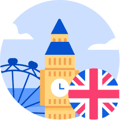 Is the United Kingdom the best country to study abroad in? An illustration of the UK's Big Ben clock tower with a flag of the UK on the right.