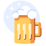 An illustration of a pint of beer - likely a golden or pale ale. The beer foam is rendered fancifully.