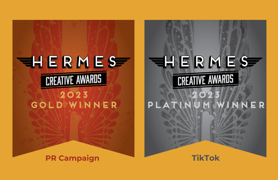 Logos of Hermes Creative Platinum and Gold Awards 2023