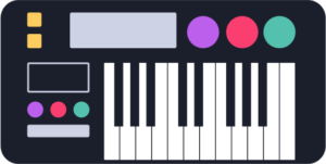 Illustration of a musical keyboard.