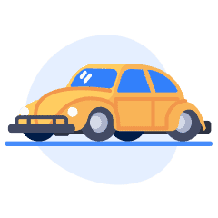 An illustration of a yellow car.
