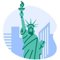 An illustration of the Statue of Liberty.