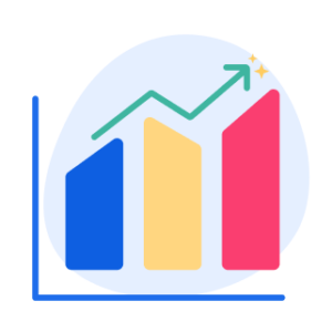 An illustration of a bar graph that is increasing.