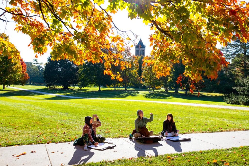 A photograph of the Iowa State University campus.