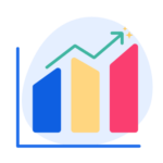 An illustrated bar and line chart trending upwards and to the right.