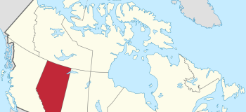 Map of Canada with Alberta highlighted