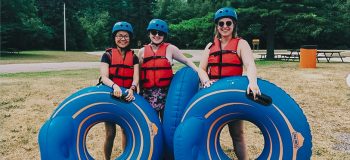 ApplyBoard staff ready to tube down a river