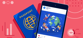 ApplyInsights: What International Students are Searching For – ApplyBoard Trends in 2020 banner featuring passport and phone with world picture