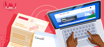 ApplyInsights: Shorter Canadian Study Permit Processing Times in 2021 banner featuring a laptop and a letter