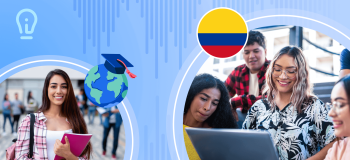 Banner image showing happy Colombian students
