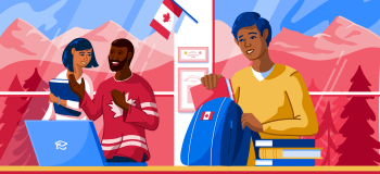 Illustration of students in Canada