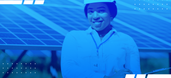 A photo of a person with a hard hat on with a blue overlay.