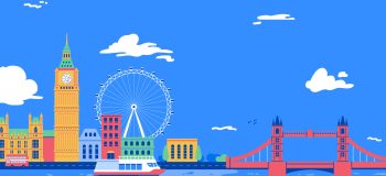 Illustration of iconic London sights